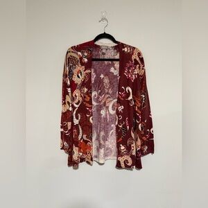 Chico’s Mixed Soiree Long Sleeve Open Cardigan Size 1 Medium NWT Cashmere Blend